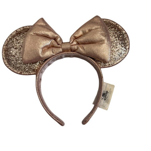 Rose Gold Authentic Disney Glitter Bow Kids/ Adult Headband - Picture 4 of 9